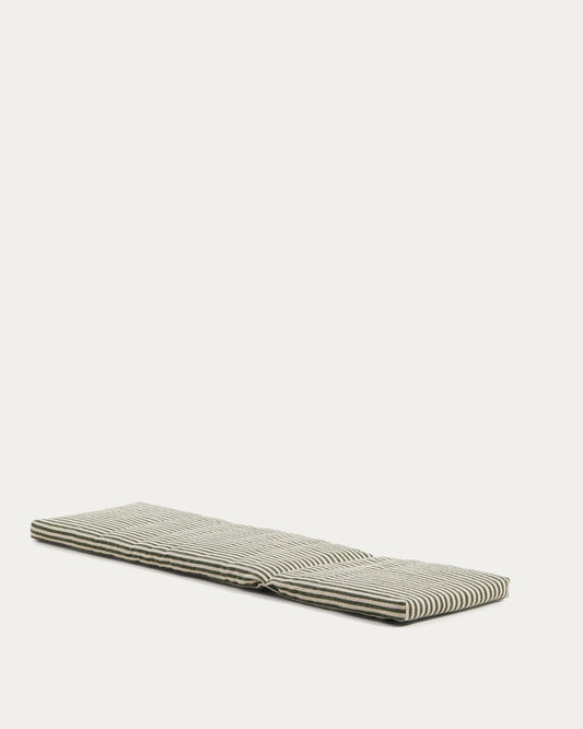Dirome green striped 100% PET sun lounger cushion 50 x 175cm