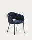 My chair in thick blue chenille and steel legs with a blue finish FSC Mix Credit