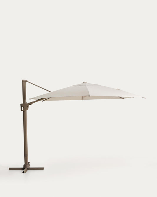 Eccentric parasol Noli beige with aluminum construction in the color topo 300 x 420 cm