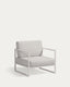 Com's 100% outdoor armchair in white with white aluminum structure