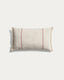 Lidore linen cushion cover, beige with contrasting red stripes, 30 x 50 cm