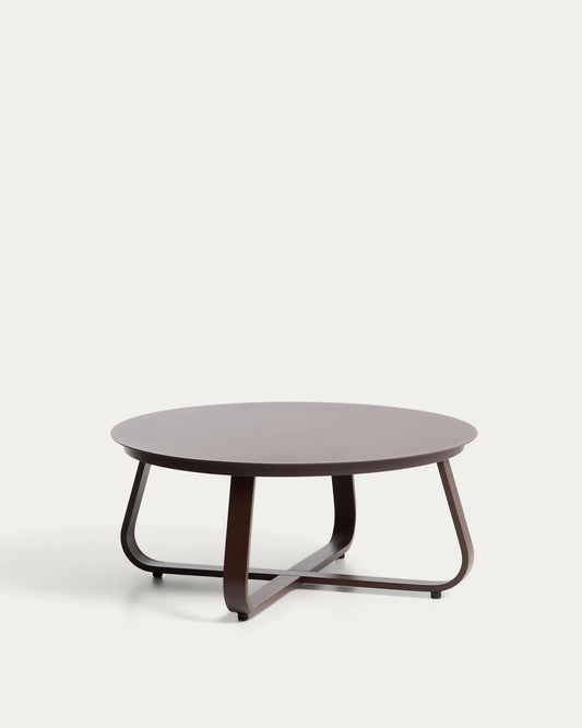 Tamaris aluminum coffee table for outside, brown Ø80 cm