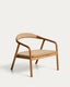 Derile armchair in solid oak wood, natural shade finish and beige paper braid, FSC 100%