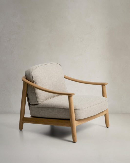 Outdoor armchair Elunda made of solid teak wood, FSC 100%.