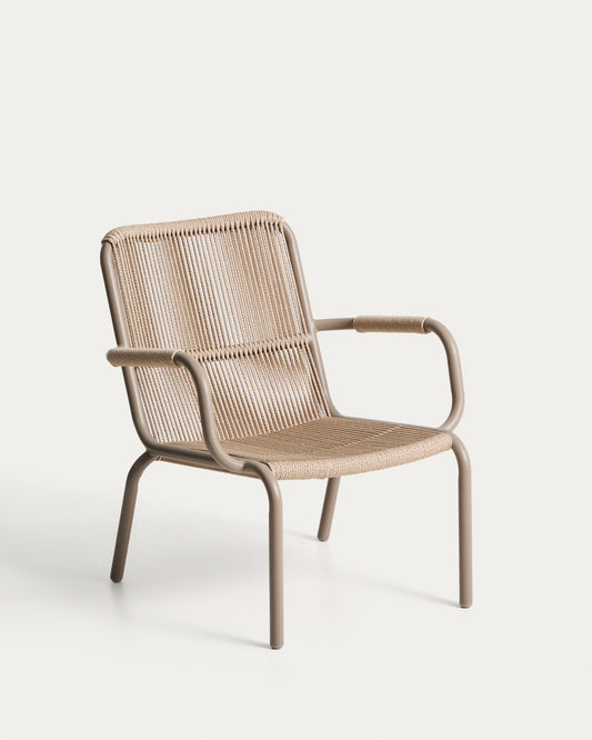 Salis armchair made of aluminum in natural color and synthetic rope in natural color