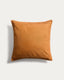 Cushion cover Luadia made of cotton with a pleated detail in orange color 50 x 50 cm