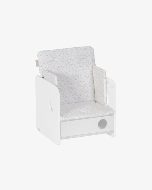 100% Organic Cotton (GOtS) Nuun Pink Polka Dot High Chair Cushion