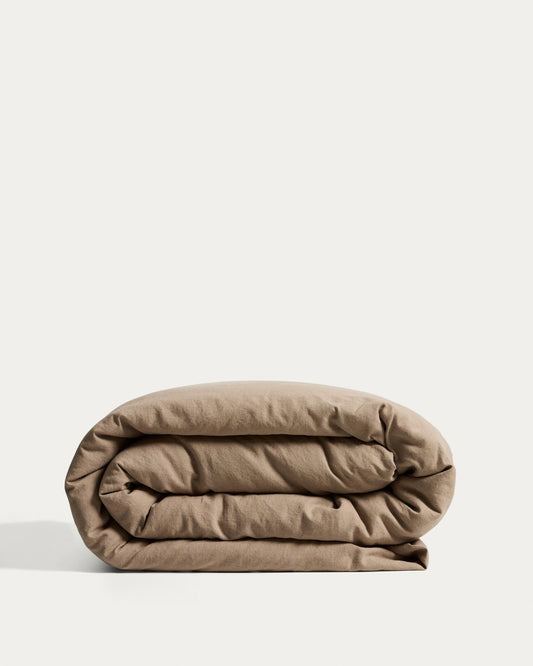 Simmel braon posteljina od mješavine lana za krevet 180 cm