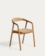 Derile chair in solid oak wood with natural-tone finish and beige paper rope cord FSC Mix Credit