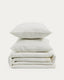 Simmel duvet cover and pillowcase set in ecru linen blend for 180 cm bed