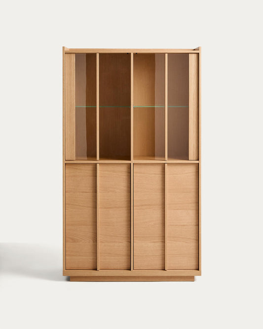 Vitrina Onix od masivnog hrasta i furnira hrasta sa završnom obradom u prirodnom tonu 100 x 170 cm FSC Mix Credit