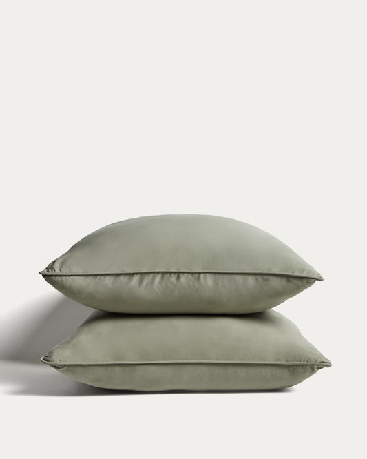 Set Sirale 2 jastučnice 100% pamuk saten, opran finiš, zelena 65 x 65 cm