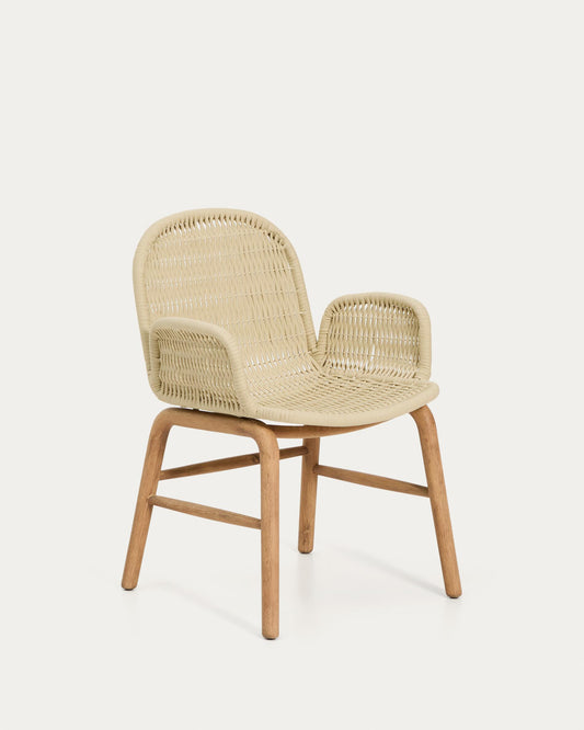 SS26COL1 Armchair made of solid FSC 100% acacia wood and natural rope