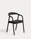 Derile chair in solid oak wood with black finish and black paper rope cord FSC Mix Credit