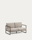 Comova 100% spoljna sofa sa 2 sedišta u svetlo sivom i zelenom aluminijumu, 150 cm