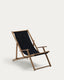 Wilara black outdoor folding lounger made of FSC 100% solid acacia wood
