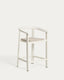 Erice bar stool made of aluminum and braided ropes in beige color, 65 cm