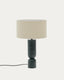 Vex green marble table lamp with gray fabric shade