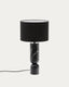 Vex table lamp in black marble with black fabric shade