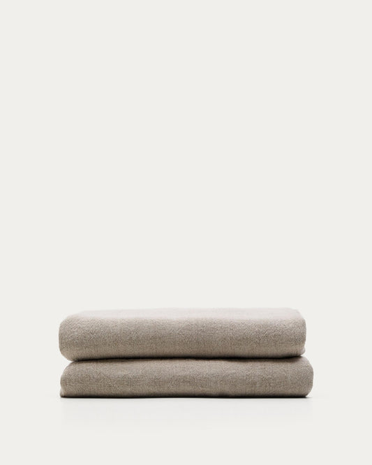tandy beige 100% linen bed cover 90/135 cm