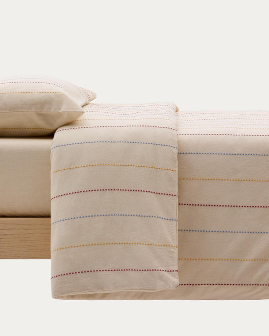 Indani Bedding Set, Quilt, Pillowcase, Bottom Sheet, Organic Cotton, 70cm Bed Stripes