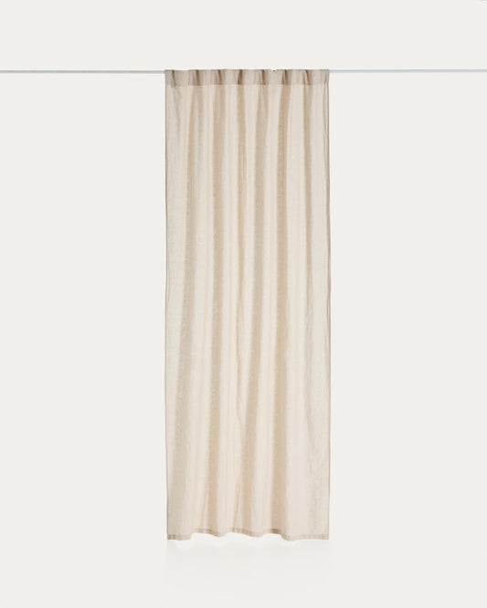 Nolira stone gray cotton and linen curtain 140 x 270 cm
