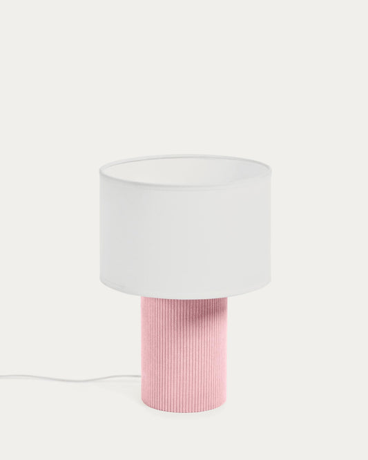 Bianella floor lamp made of cotton and pink velvet