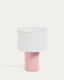 Bianella floor lamp made of cotton and pink velvet