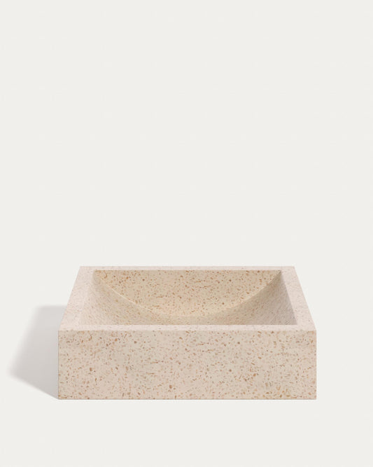 Delina sink Onix made of white terrazzo 40 x 45 cm