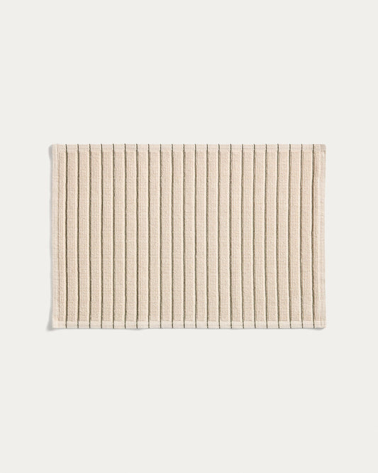 Bath mat Merade made of cotton with green stripes 50 x 80 cm