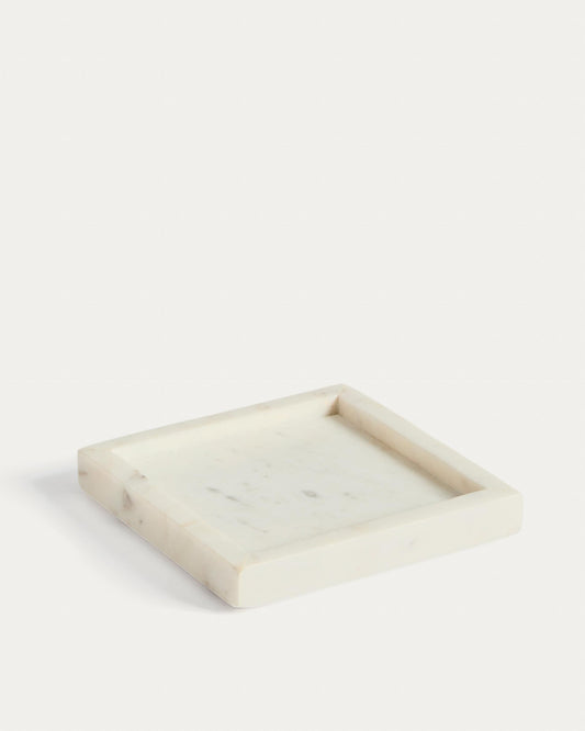 Serella white marble tray 18 x 18 cm