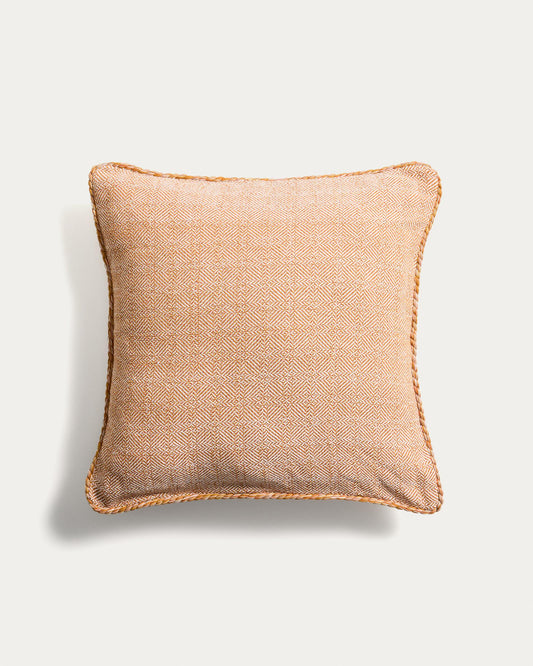 Filor cushion cover made of cotton with a knitted texture, orange, 50 x 50 cm