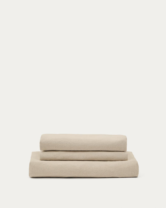 Nora 3-seater sofa cover in taupe linen and cotton