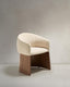 Bosca chair in beige chenille and walnut veneer FSC 100%