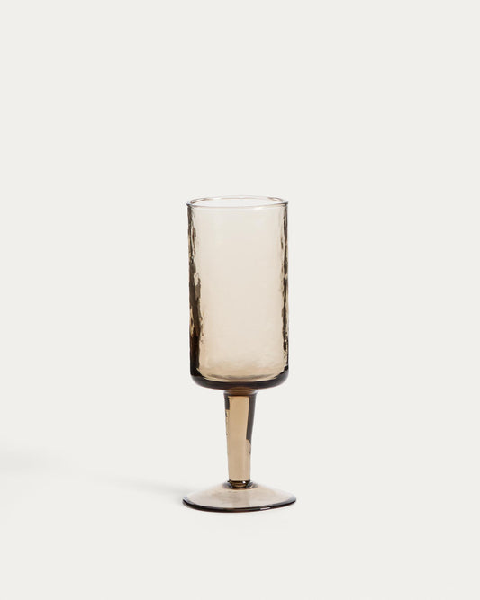 Abundant brown recycled glass wine glasses
