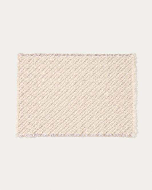 Janu bathroom rug made of 100% cotton in diagonal structure ecru jacquard 50 x 70 cm