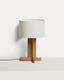 Niani table lamp made of rubber wood with natural finish and ivory cotton shade Ø 30 cm