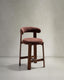Granite chair in brown chenille and solid ash wood with walnut finish FSC 100% 65cm