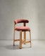 Granite chair in terracotta chenille and solid ash wood with natural tone finish FSC 100% 65cm