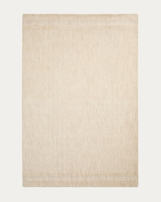 Dalena beige striped jacquard wool carpet 300 x 200 cm