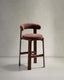 Granite chair in brown chenille and solid ash wood with walnut finish FSC 100% 75cm
