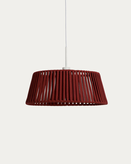 Shade for Aldet ceiling lamp made of flat rope, terracotta color Ø46 cm