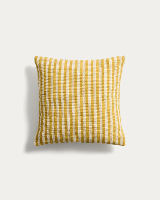 Cushion cover Dirome 100% PET striped yellow 45 x 45 cm
