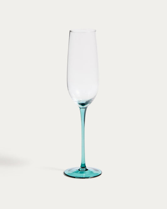 Glass for sparkling wine Irides from blue and transparent glass 24.5 cl