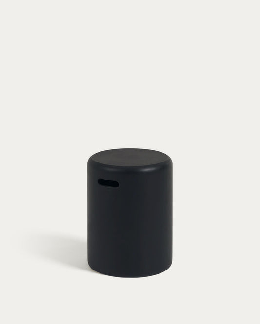 taymi outdoor footrest made of concrete with black finish Ø 35 cm