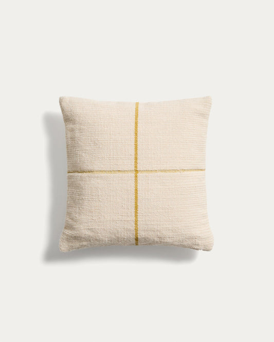 Cushion cover Atima 100% PET jacquard yellow 45 x 45 cm