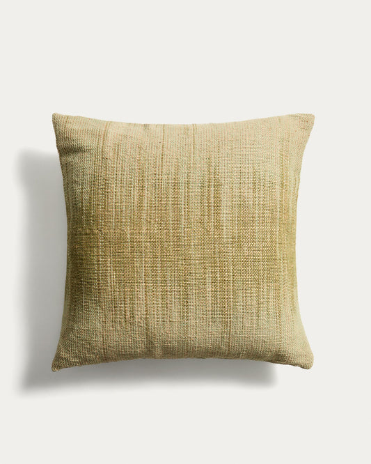 Liroda floor cushion cover made of jute with ikat pattern, green 70 x 70 cm