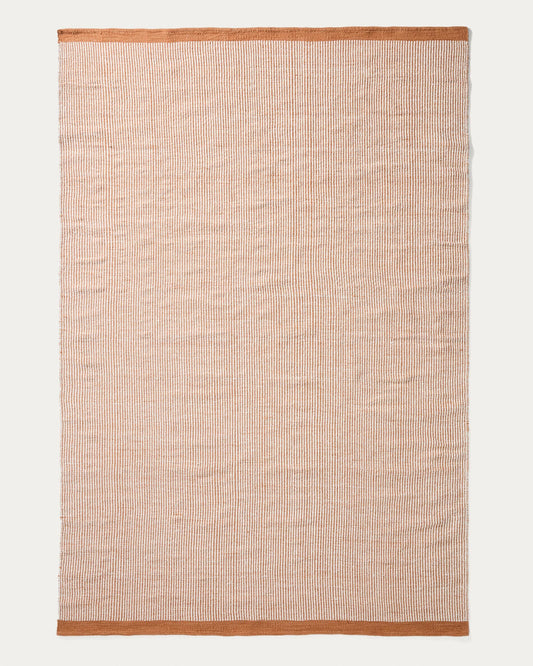 Carpet Tinei 100% PET, orange stripes 200 x 300 cm