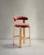 Granite chair in terracotta chenille and solid ash wood with natural tone finish FSC 100% 75cm