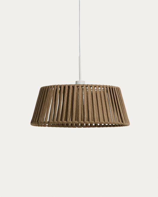 Shade for Aldet ceiling lamp made of flat rope, color beige Ø46 cm